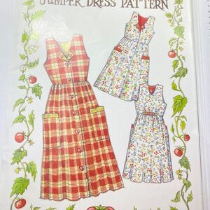 Vtg The Paisley Pincushion Jumper Dress Pattern S-M Bust 31-38" Uncut Complete